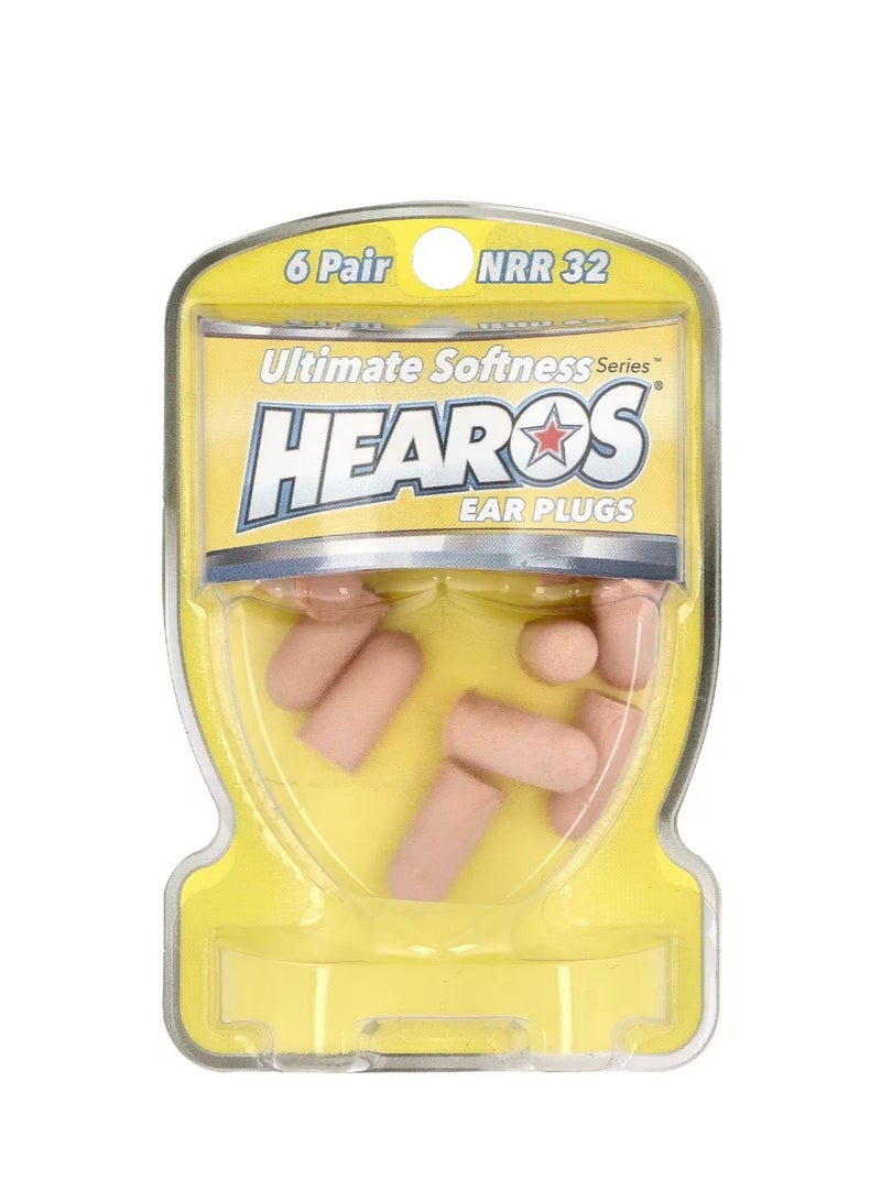 هيروس سدادات أذن من سلسلة Ultimate Softness باللون الأصفر NRR 32 6 أزواج - Image 1