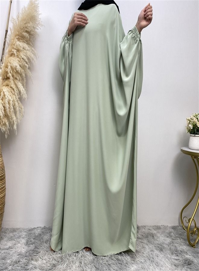 Loquat Bat Long-Sleeved Solid Color Robe Light Green  - Image 2