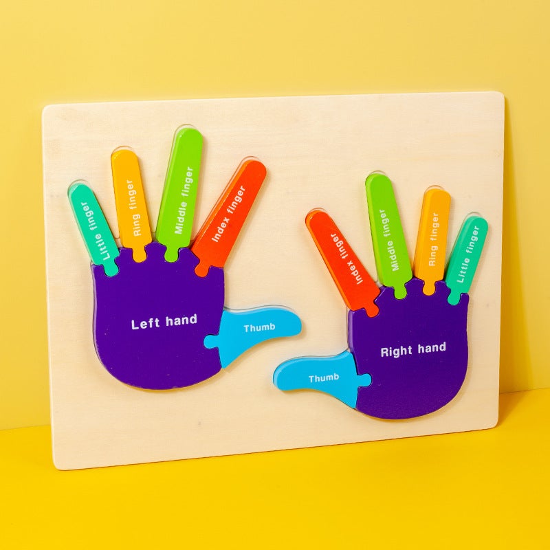 Wooden Hands And Feet Cognitive Puzzle Montessori Teaching Aids Children'S Body Structure English Cognitive Educational Toys - Image 1