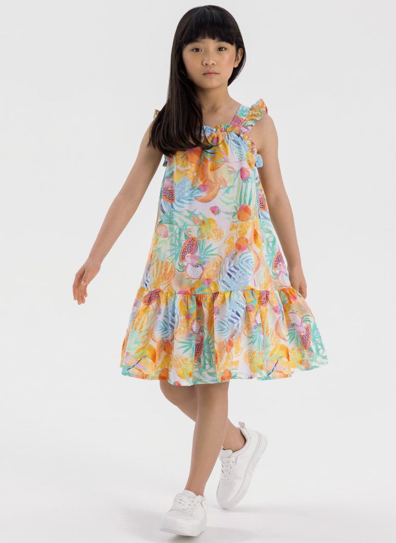 مينوتي فستان مراهقات بحمالات كشكش وتنورة واسعة - Image 4