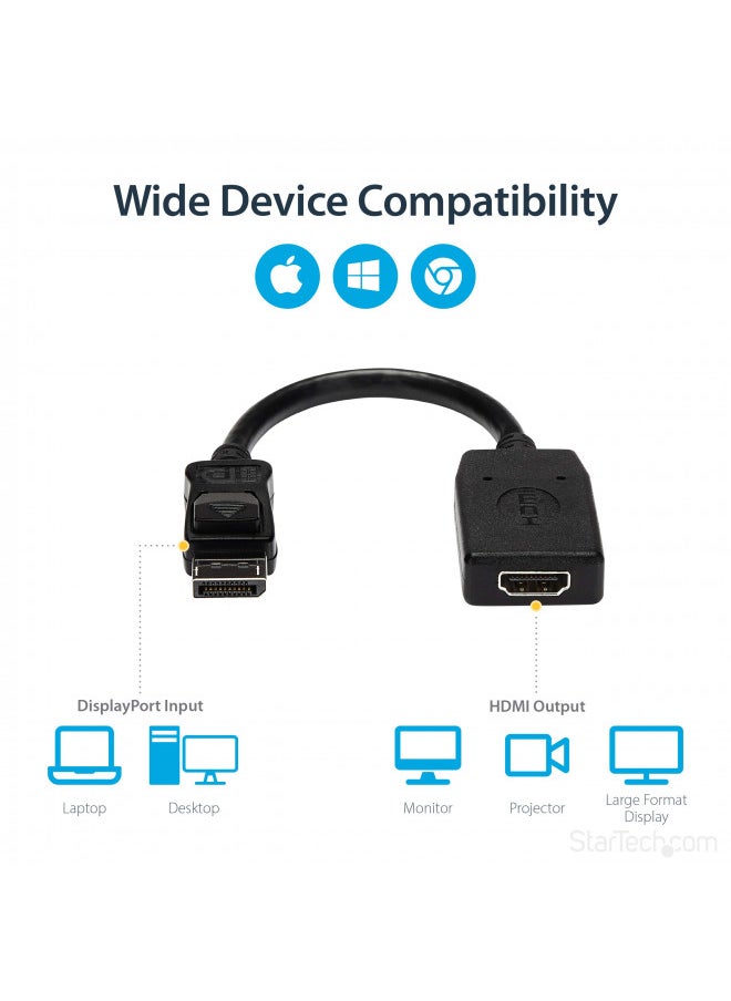 StarTech.com DisplayPort to HDMI Adapter - DP to HDMI Adapter/Video Converter - 1080p - VESA Certified - DP to HDMI Monitor/Display/Projector Adapter Dongle - Passive - Latching DP Connector (DP2HDMI) - pzsku/Z5EB03D9A3B8E8EB6C960Z/45/_/1732280663/c14ae6c1-9290-4672-9a24-3960a2d05992