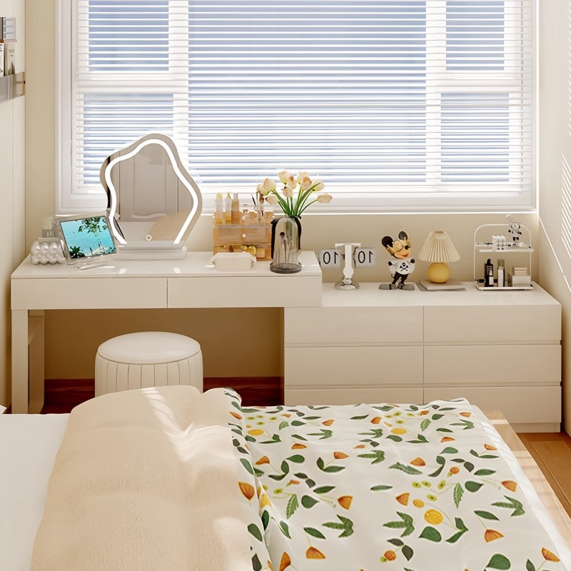 Sharpdo Bedroom Furniture Dressing Table with 8 Storage Drawers, Extendable (No Dressing Mirror Included) (100-170)*40*73CM - Image 2