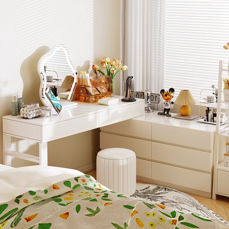 Sharpdo Bedroom Furniture Dressing Table with 8 Storage Drawers, Extendable (No Dressing Mirror Included) (100-170)*40*73CM - Image 3