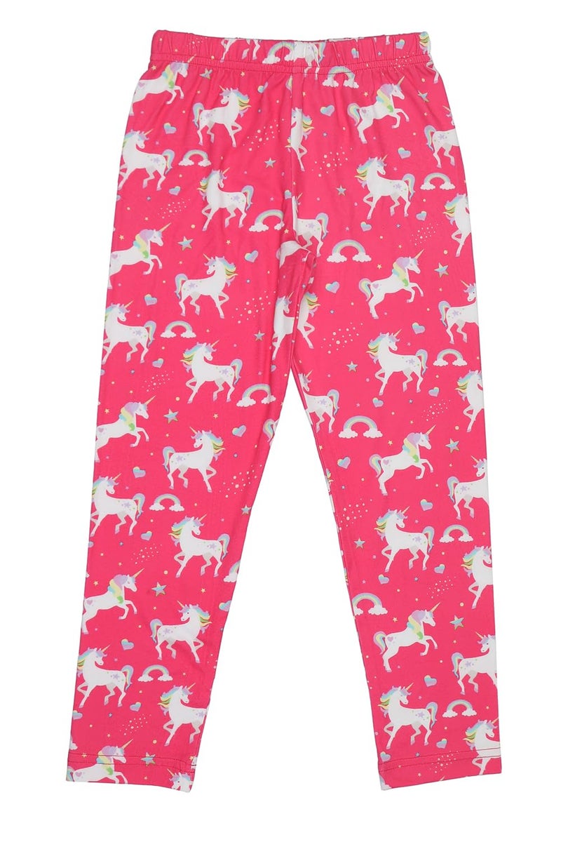 Doodle Premium 100% Cotton Leggings Stretchable Pants for Girls | Printed | Anti Shrink & Fade Resistant | Elasticated Waist | Ankle Length (Age – 11 to 12 Years | Set of 2 | Pink & White) - Image 3