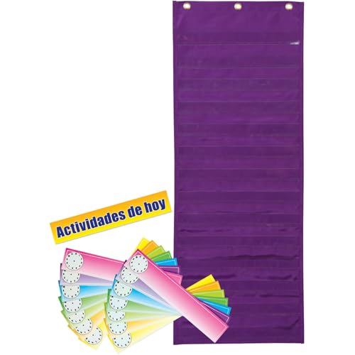 Pacon Dry Erase Pocket Chart, Daily Activities, Purple, 13" x 34", 1 Chart - Image 5