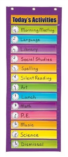 Pacon Dry Erase Pocket Chart, Daily Activities, Purple, 13" x 34", 1 Chart - Image 4