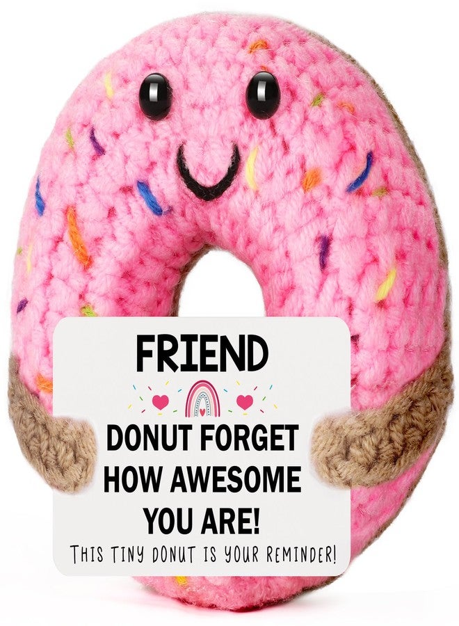MBL Friend Friendship Gifts for Women - Small Funny Romantic Cute Crochet Donut for Female Best Friends Bestie BFF Long Distance Relationship Birthday Christmas Stocking Stuffers Present - Image 1
