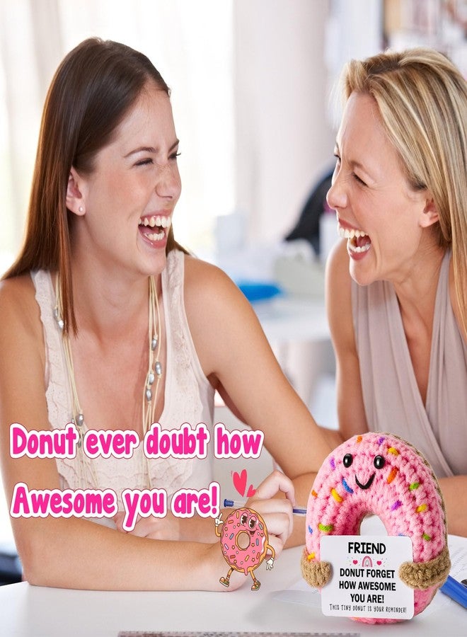 MBL Friend Friendship Gifts for Women - Small Funny Romantic Cute Crochet Donut for Female Best Friends Bestie BFF Long Distance Relationship Birthday Christmas Stocking Stuffers Present - Image 5