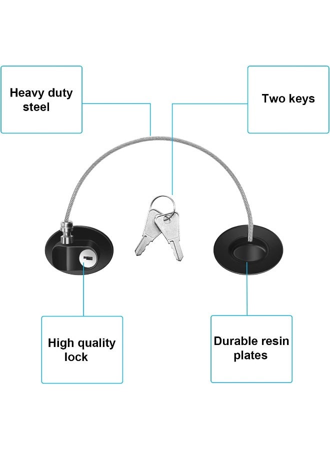 Hotop 4 Pack Cabinet Locks with Keys Mini Fridge Refrigerator Locks for Kids Toddlers Self Adhesive Child and Baby Proofing Safety for Deep Freezer Drawers Doors Latch(Black) - Image 3