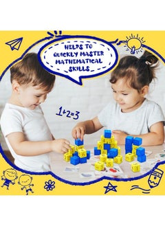 Jexine 50 Pcs Foam Numbered Dice Number Foam Dice 0.75 Inch Soft Foam Cubes For Kids Math Educational And Learning Activities Preschool Early Development Party Gift Yellow Numbers 16 And Blue Numbers 712  - Image 5