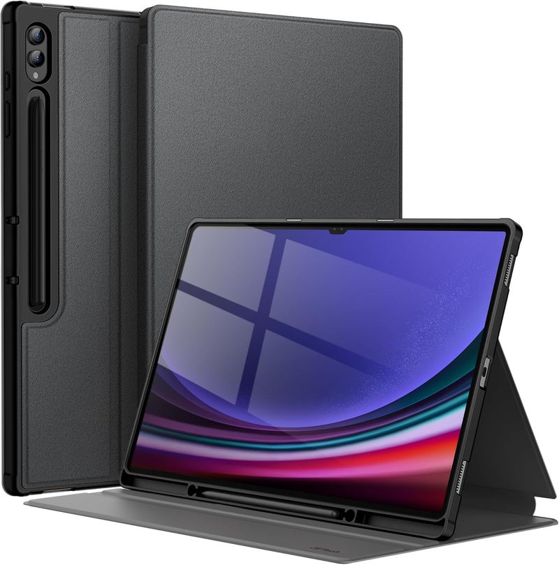Jetech Case For Samsung Galaxy Tab S10 Ultra/Tab S9 Ultra 14.6-Inch With S Pen Holder, Slim Folio Stand Protective Tablet Cover, Multi-Angle Viewing Graphite Black - Image 1
