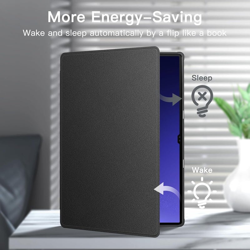 Jetech Case For Samsung Galaxy Tab S10 Ultra/Tab S9 Ultra 14.6-Inch With S Pen Holder, Slim Folio Stand Protective Tablet Cover, Multi-Angle Viewing Graphite Black - Image 5