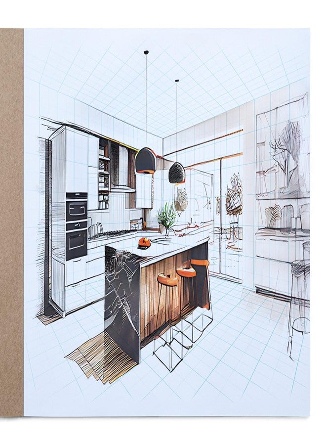 Koala Tools - 40-Page Drawing Pad for 2-Point Perspective, Room Grid Sketch Pad with 3D Virtual Walls Design, Gridded Graph Paper for Interior Room Design, Industrial, Architectural 9 x 12 inches - Image 4