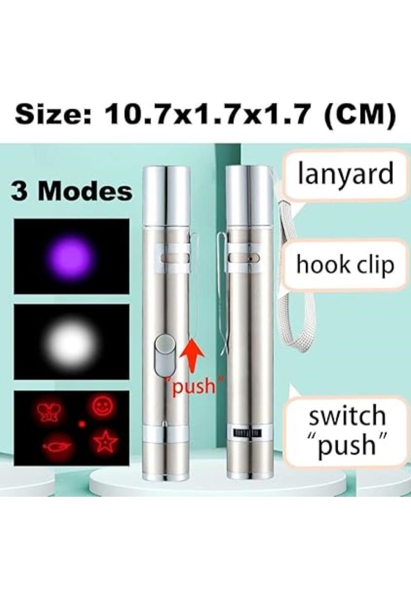 7-in-1 Interactive Cat  Dog Toy - USB Rechargeable Red Laser Pointer, Chaser Toy, Pet Training Tool with Classic Light Patterns(1 piece) - Image 3