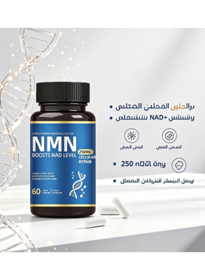 مااك10 فورميولاز بديل لمكملات NMN - NMNH الليبوزومي (أحادي نيوكليوتيد ثنائي هيدرونيكوتيناميد) - مكمل NAD عالي النقاء لمكافحة الشيخوخة، وزيادة الطاقة، وتحسين التركيز - 60 كبسولة - 250 ملغ - Image 1