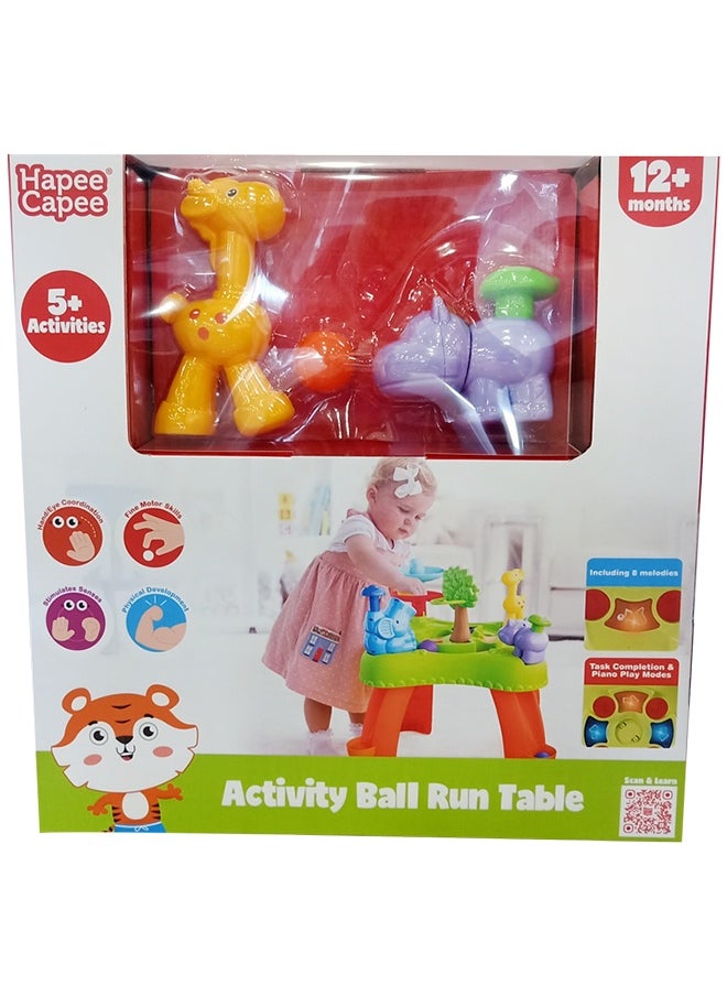 Hapee Capee - Activity Ball Run Table, Activity Toys Table for Babies & Toddlers, Includes rewarding music, 4 flashing flights, 7 Colourful balls, 2 levels ball drop and an on/off switch, Best Gift toys for 12+ months. - Image 1
