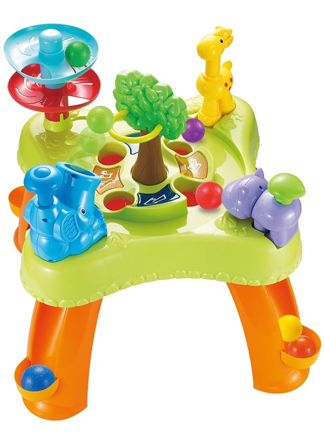 Hapee Capee - Activity Ball Run Table, Activity Toys Table for Babies & Toddlers, Includes rewarding music, 4 flashing flights, 7 Colourful balls, 2 levels ball drop and an on/off switch, Best Gift toys for 12+ months. - Image 1