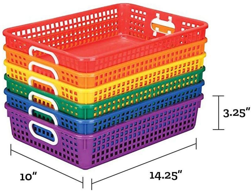 Really Good Stuff 6PK Plastic Desktop Paper Storage Basket for Classroom or Home–14”x10” Plastic Mesh Basket-Secure Papers Crease-Free–Grouping for 6 - Image 3