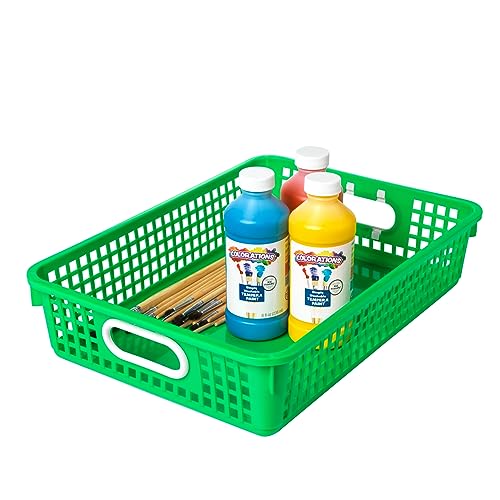 Really Good Stuff 6PK Plastic Desktop Paper Storage Basket for Classroom or Home–14”x10” Plastic Mesh Basket-Secure Papers Crease-Free–Grouping for 6 - Image 4