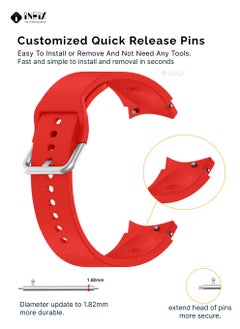 INEIX Silicone Replacement Strap For Samsung Galaxy Watch 3 41 mm Red  - Image 3