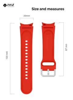INEIX Silicone Replacement Strap For Samsung Galaxy Watch 3 41 mm Red  - Image 4