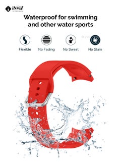 INEIX Silicone Replacement Strap For Samsung Galaxy Watch 3 41 mm Red  - Image 5
