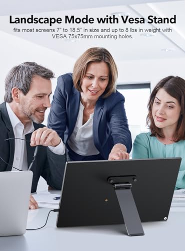 Uperfect حامل شاشة محمول UPERFECT مع برغي يدوي، من 7 إلى 18.5 بوصة، حامل مكتب قائم مع دوران/إمالة/تدوير، يناسب الشاشات مع VESA M3/M4*75MM - Image 3