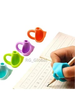 Generic Silicone Pencil Grips Two-Finger For Kids Handwriting Pencil Holder For Children Preschoolers Writing Training Gripper 3 Pcs Set For Kids, Soft, Non-Toxic.  - Image 4