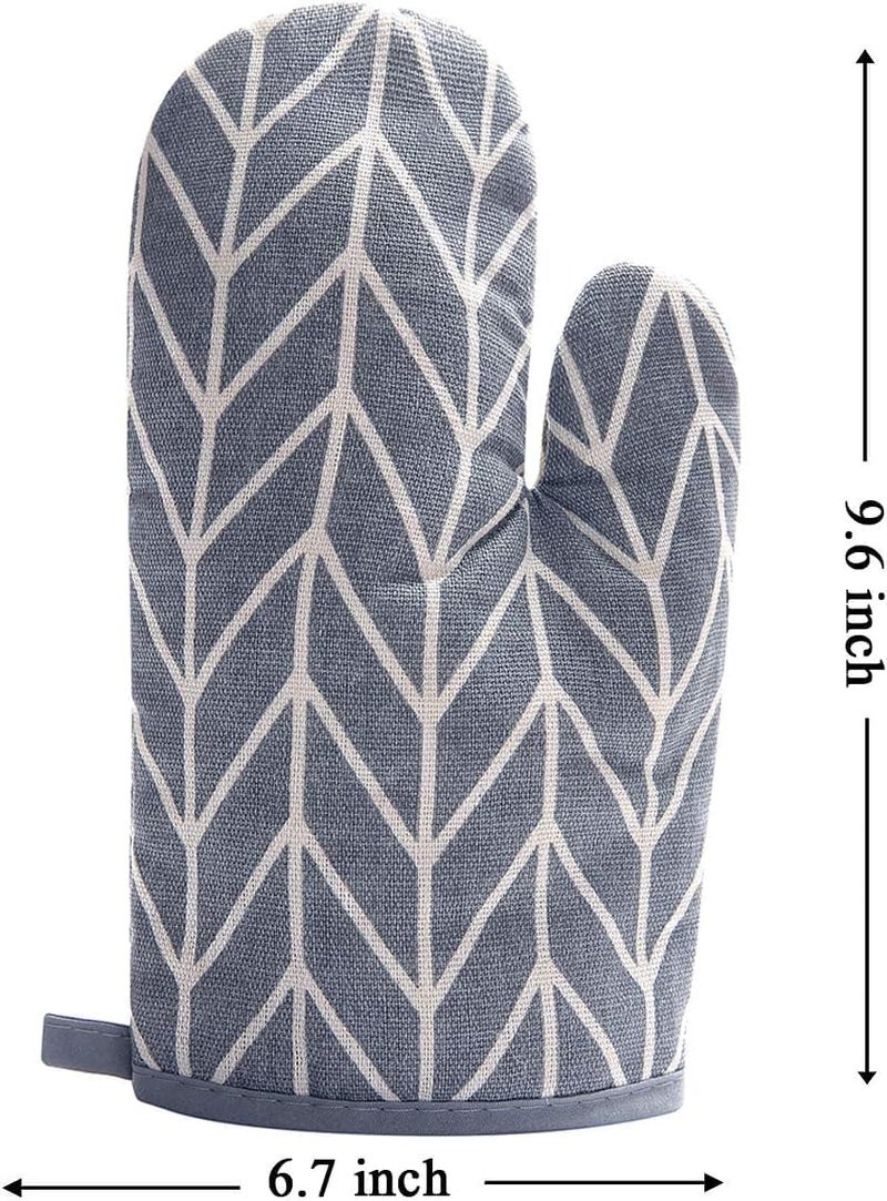 Glattund 4-Piece Oven Mitts and Pot Holders Set - Heat Resistant Cotton Kitchen Tools - Image 3