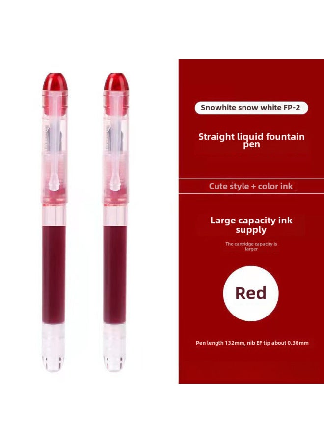 سنو وايت قلم ملون أبيض ثلجي P20 بحقيبة حبر بسيطة غير قابلة للتغيير، رأس قلم F، مناسب لطلاب التمرين على الكتابة والحسابات اليدوية - Image 1