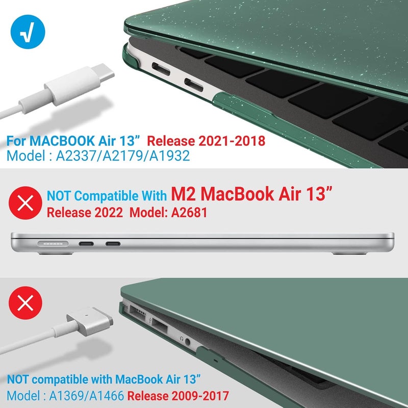 I Benzer Compatible with New MacBook Air 13 inch Case 2022 2021 2020 M1 A2337 A2179 A1932, Plastic Hard Shell Case with Keyboard Cover for Mac Retina Display with Touch ID, Star MTGN, AT13-S-MTGN+1 - Image 4