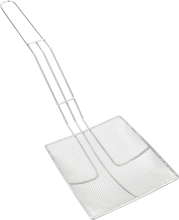 Stainless Steel Square Skimmer Spoon Frying Strainer Filter Silver Kitchen Tool - Image 5