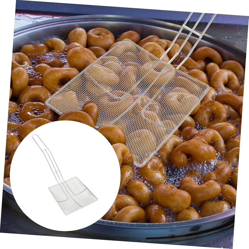 Stainless Steel Square Skimmer Spoon Frying Strainer Filter Silver Kitchen Tool - Image 4
