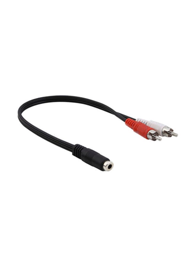 NIBEMINENT 3.5mm Female To 2 Male RCA Plugs Cable Connectors Black/Red/White  - Image 1