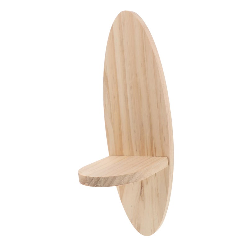Oval Wooden Wall Shelf Solid Wood Construction Minimalist Decor for Living Room Bedroom Office - Image 2