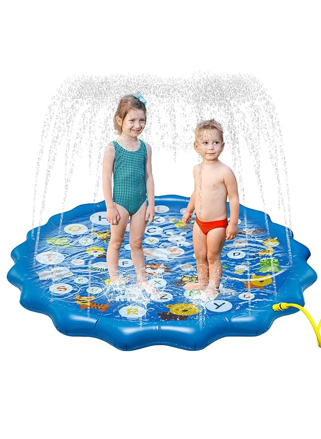 KASTWAVE Splash Pad For Kids 67" Kiddie Pool Splash Pads For Toddlers 3 16 Summer Outdoor Water Spray Play Mat Wading Pool Inflatable Baby Kids Water Toys - Image 1