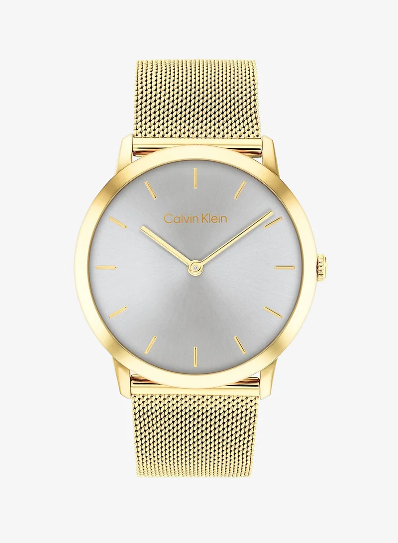 Calvin Klein 2-Hand Exceptional Collection Quartz Movement Watch Unisex With Gold-Tone Stainless Steel Mesh Bracelet - 25300003