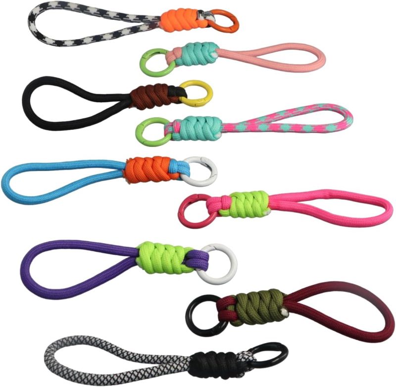 Braided Keychains 10-Pack Multicolor Adjustable Knot - Durable Anti-Loss Wrist Straps for Phones Car Keys Travelers Friends - Image 2