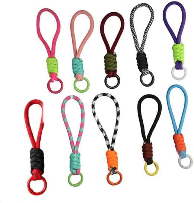 Braided Keychains 10-Pack Multicolor Adjustable Knot - Durable Anti-Loss Wrist Straps for Phones Car Keys Travelers Friends - Image 1