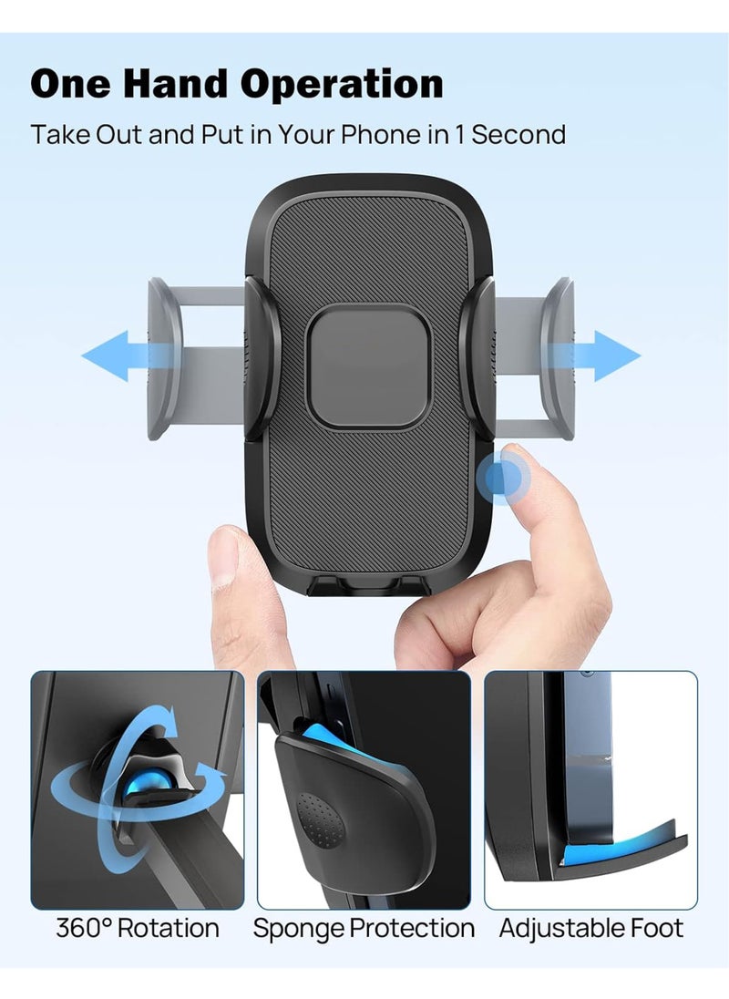 Uwals - Phone Mount for Car, Long Arm Strong Suction Cup Car Phone Holder, Universal Hands-Free Phone Holder for Car Windshield Dashboard Air Vent, Fit iPhone Samsung All Smartphones - Image 1