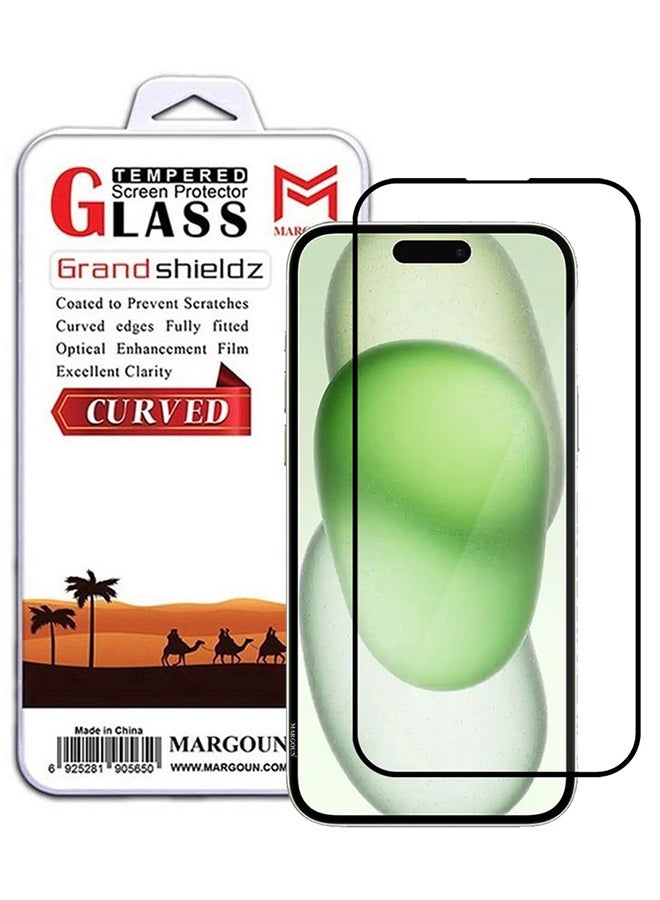 MARGOUN iPhone 15 Screen Protector Scratch And Shatter Resistant Anti Bubble HD Glass Clear - Image 1