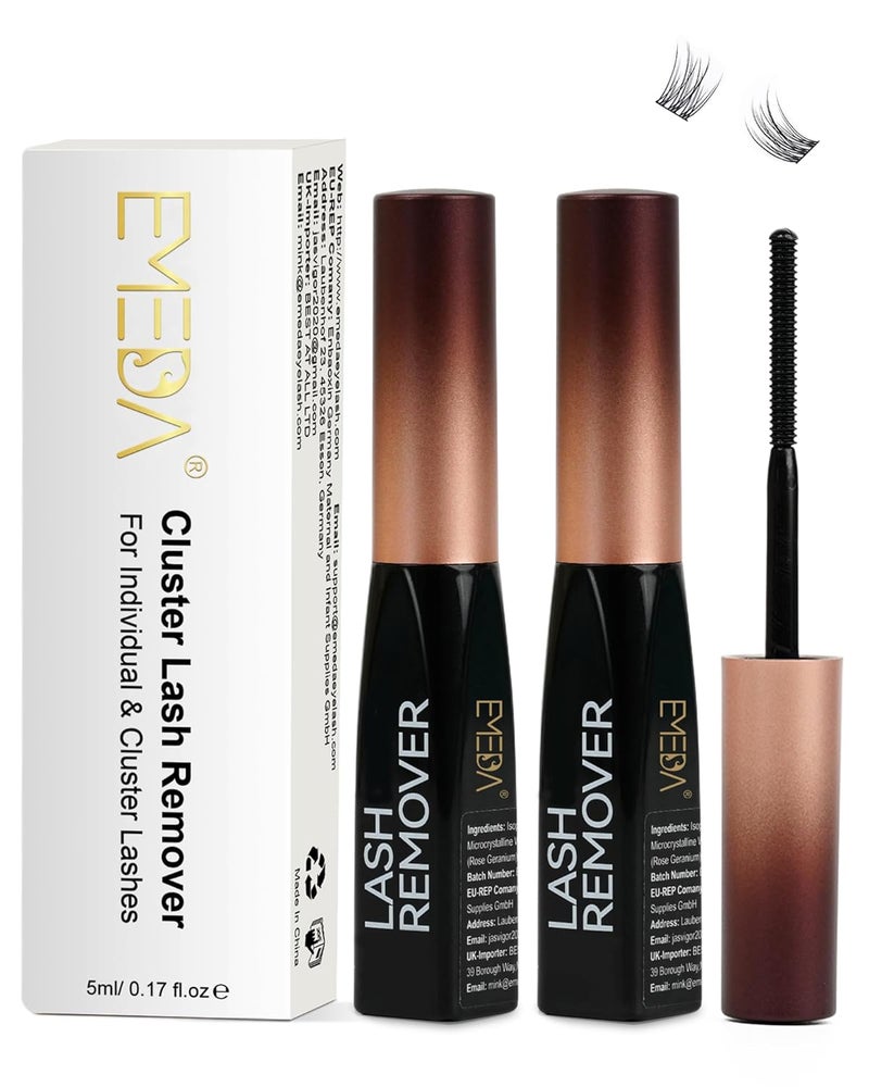 EMEDA 10 ml Lash Cluster Remover Oil Gentle Eyelash Glue Remover for Home Use 10ml 035oz2 Pcs Low Irritation Safe for DIY Lash Extensions Removal Lash Bond Remover OilBased Formula black 2 pcs