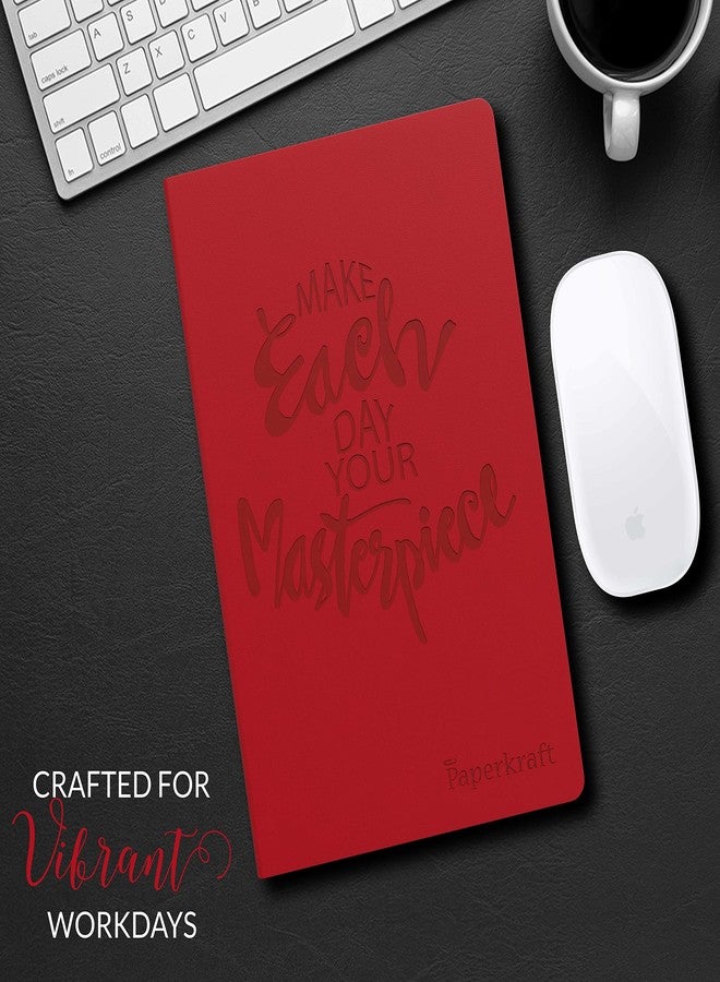 Paperkraft Designer Series with Pu Leather - Red Color, 192 Pages, Pack of 1 - Image 2