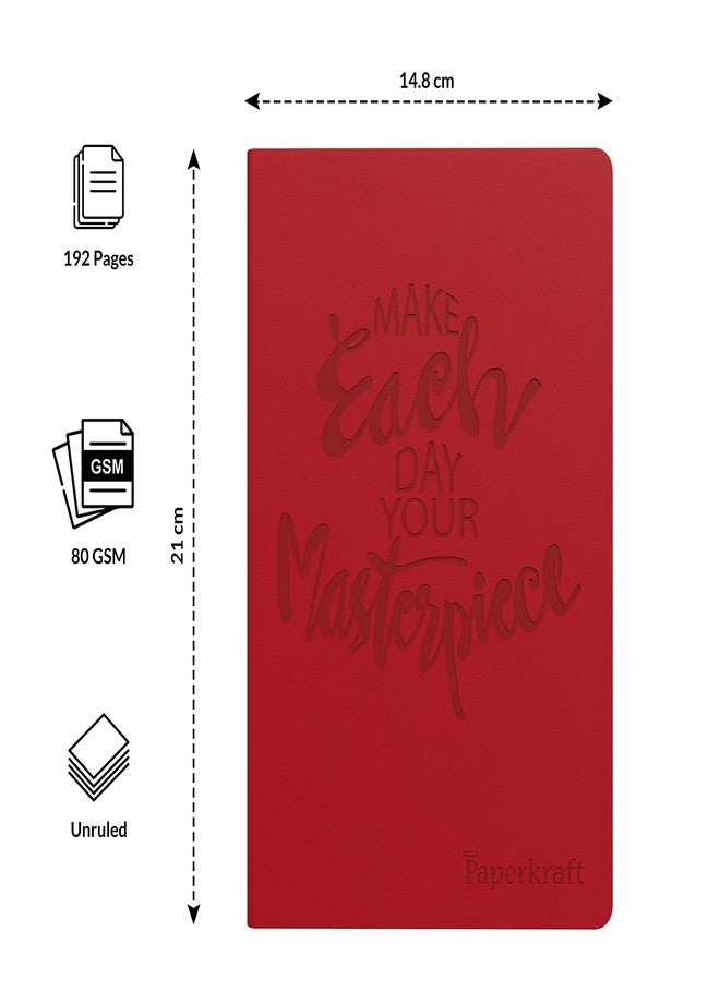 Paperkraft Designer Series with Pu Leather - Red Color, 192 Pages, Pack of 1 - Image 5