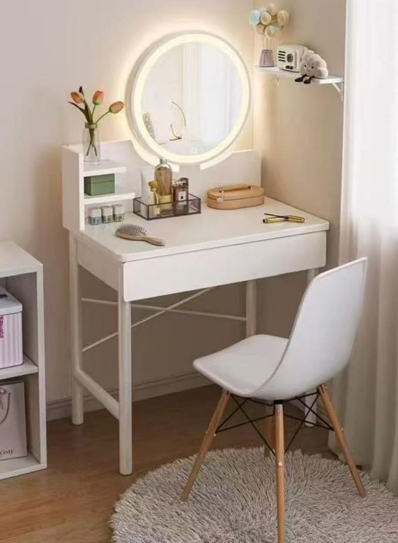 Generic Dressing Table Modern Vanity Table Makeup Cabinet with LED Makeup Mirror and Drawer Makeup Table for Bedroom（60*40*125.5CM）  - Image 1