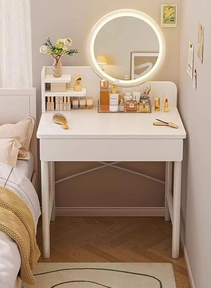 Generic Dressing Table Modern Vanity Table Makeup Cabinet with LED Makeup Mirror and Drawer Makeup Table for Bedroom（60*40*125.5CM）  - Image 2