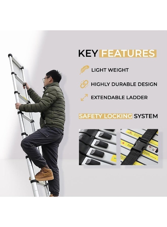 Single Telescopic Aluminum Ladder 5.8M – Extra-Long, Heavy-Duty, and Safe for Professional, Home, and Workshop Use - Image 5