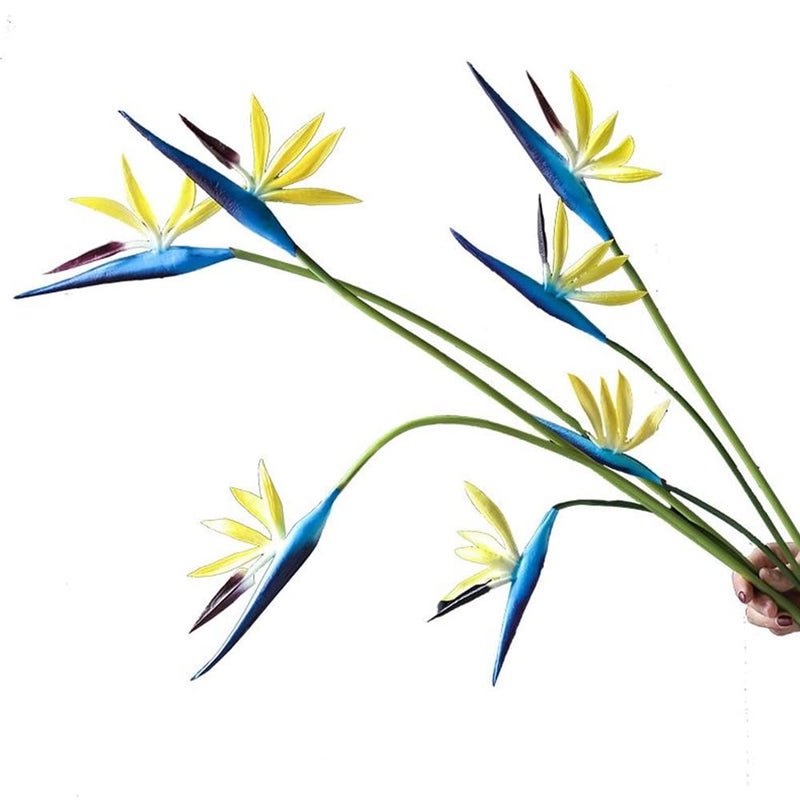 8 Pack 2112 Inch Artificial Flowers Bird of ParadiseGreen Plant for Home Garden Decoration Office Verandah Wedding Decorations Ocean Blue