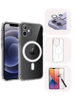 Magnetic MagSafe (3in1) Clear Magnetic Case for iPhone 11 with Screen Protector, Full Back Protection and Camera Lens Protector, Complete Coverage Set for Apple iPhone 11