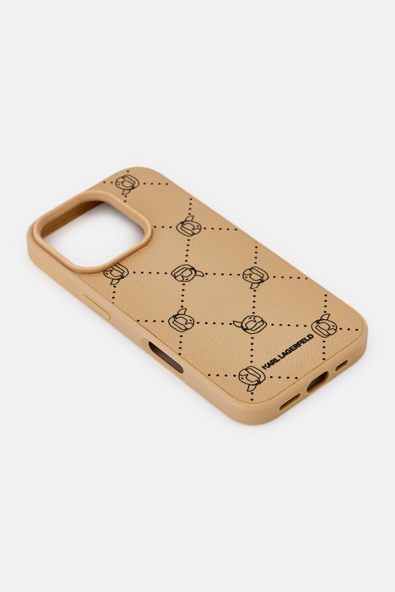 Karl Lagerfeld حافظة حماية بشعار علامة iPhone 16 Pro، بني داكن - Image 4